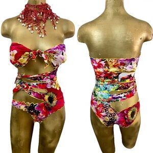 LULI FAMA Jardin Secreto SWIMSUIT Cutout Detailing Size Small Never Worn